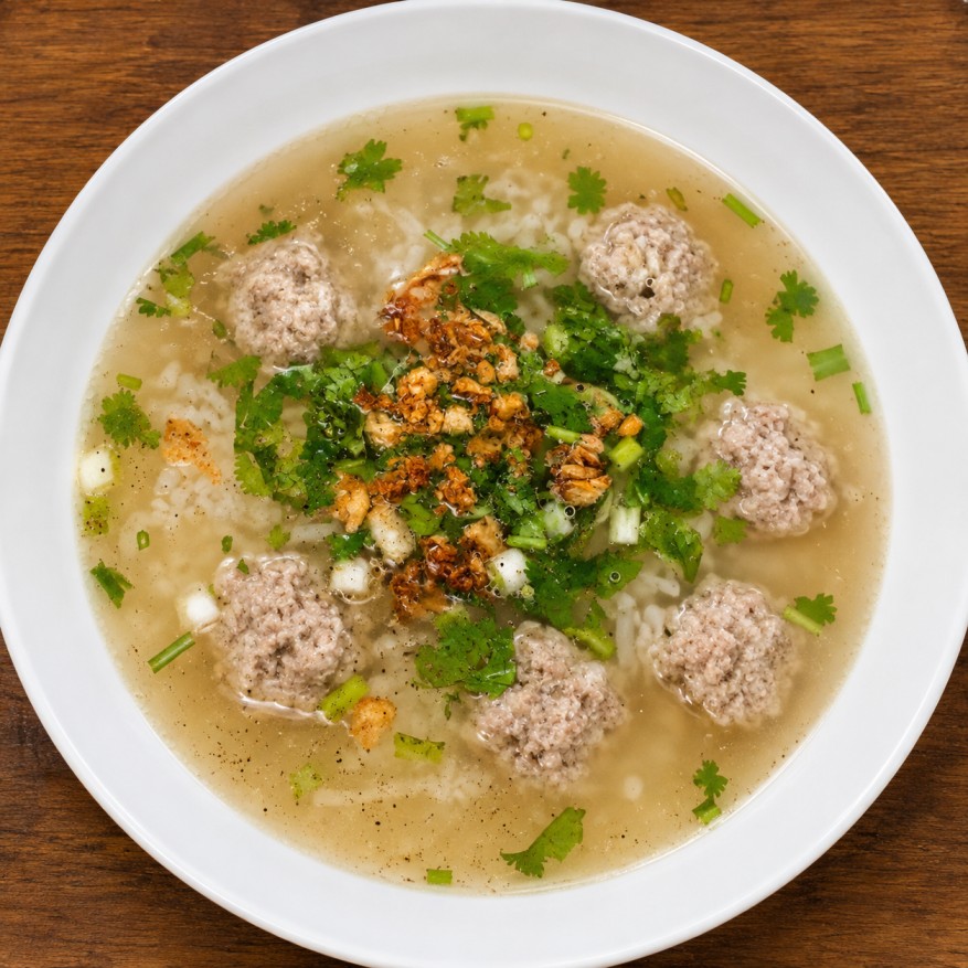 ข้าวต้มหมูเด้ง (Pork porridge)
