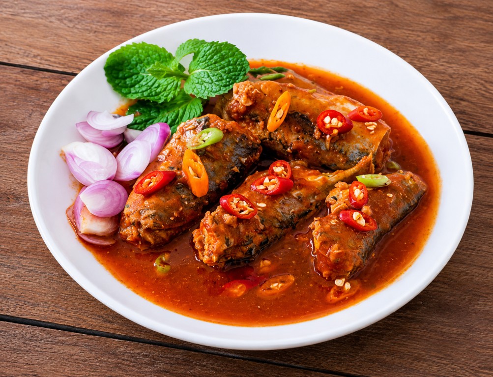 ปลาทอดราดซอสสามรส (Fried Fish in Spicy Tamarind Sauce)
