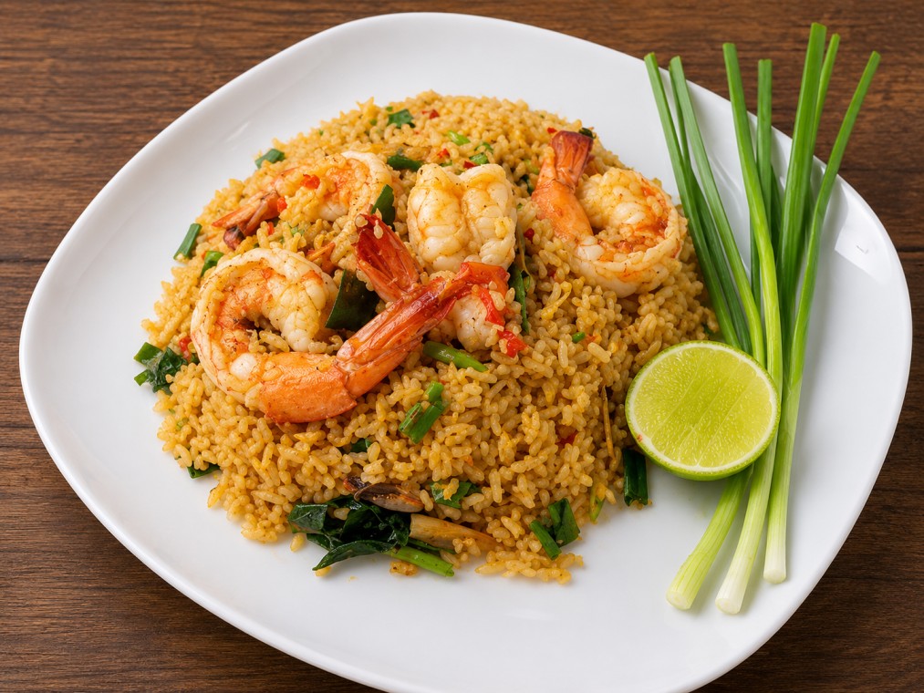 ข้าวผัดต้มยำกุ้ง (Tom Yum Shrimp Fried Rice)