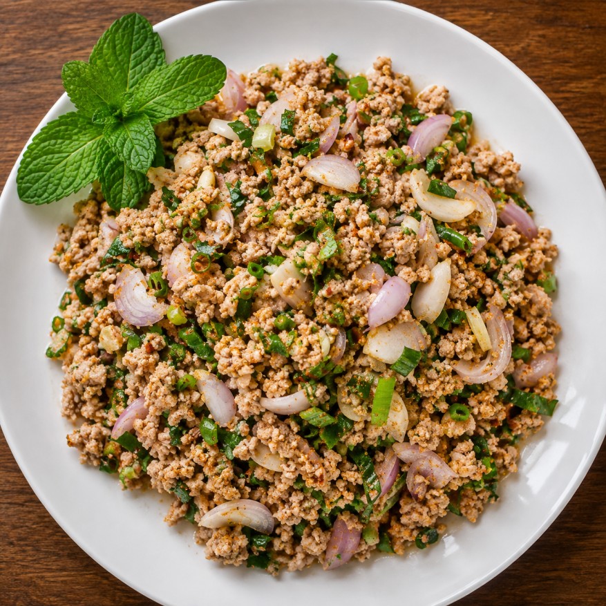 ลาบหมู (Spicy Minced Pork Salad)
