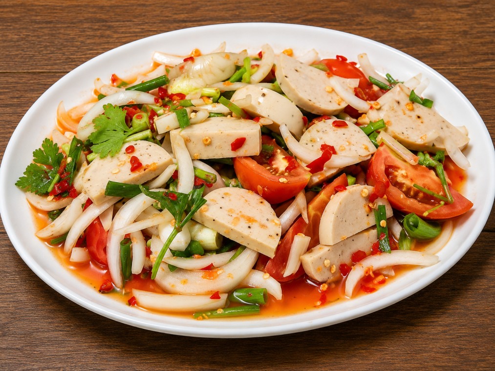 ยำหมูยอ (Spicy Vietnamese Pork Sausage Salad)