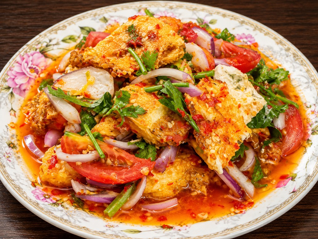 ยำไข่ดาว (Spicy Fried Egg Salad)