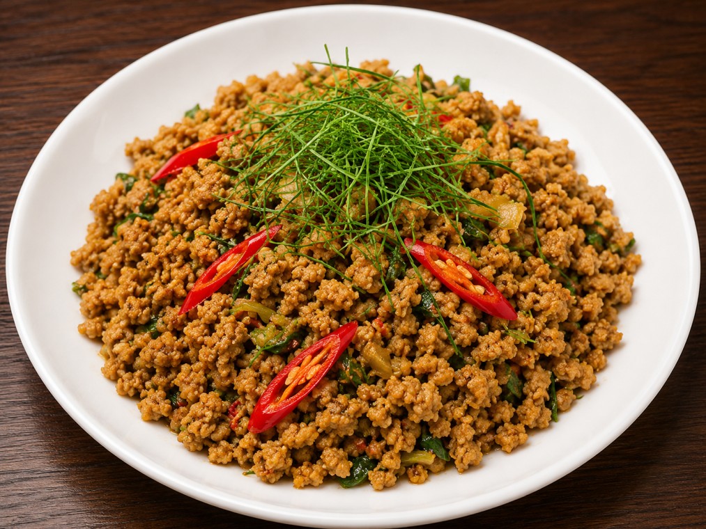 คั่วกลิ้งหมูสับ (Stir-fried minced pork)