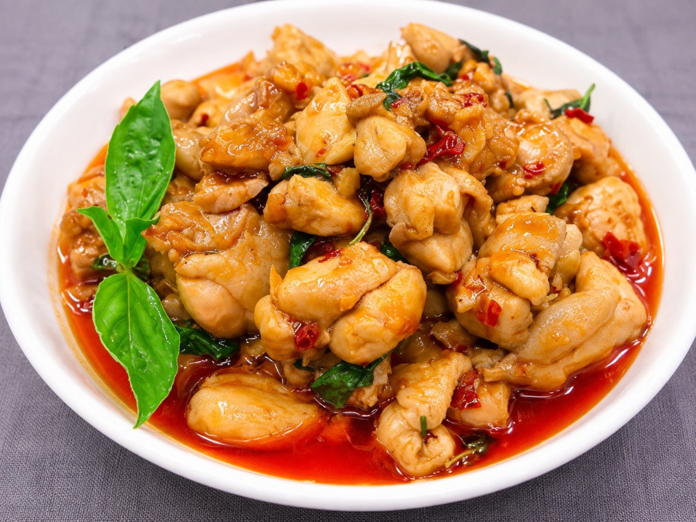 ผัดกะเพราไก่ (Stir-Fried Chicken with Holy Basil)