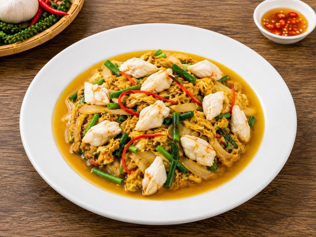ผัดกะเพราไก่ไข่เยี่ยวม้า (Stir-fried Basil  Chicken)