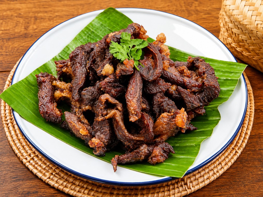 เนื้อแดดเดียวทอด (Deep-Fried Sun-Dried Beef)