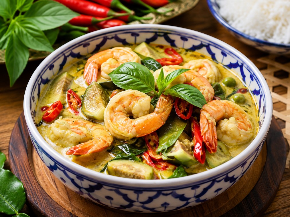 แกงเขียวหวานกุ้ง (Green Curry with Shrimp)