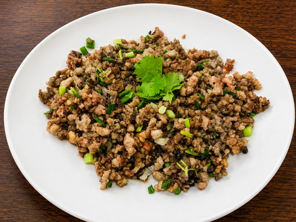 หนำเลี๊ยบหมูสับ (Minced Pork with Chinese Olives)