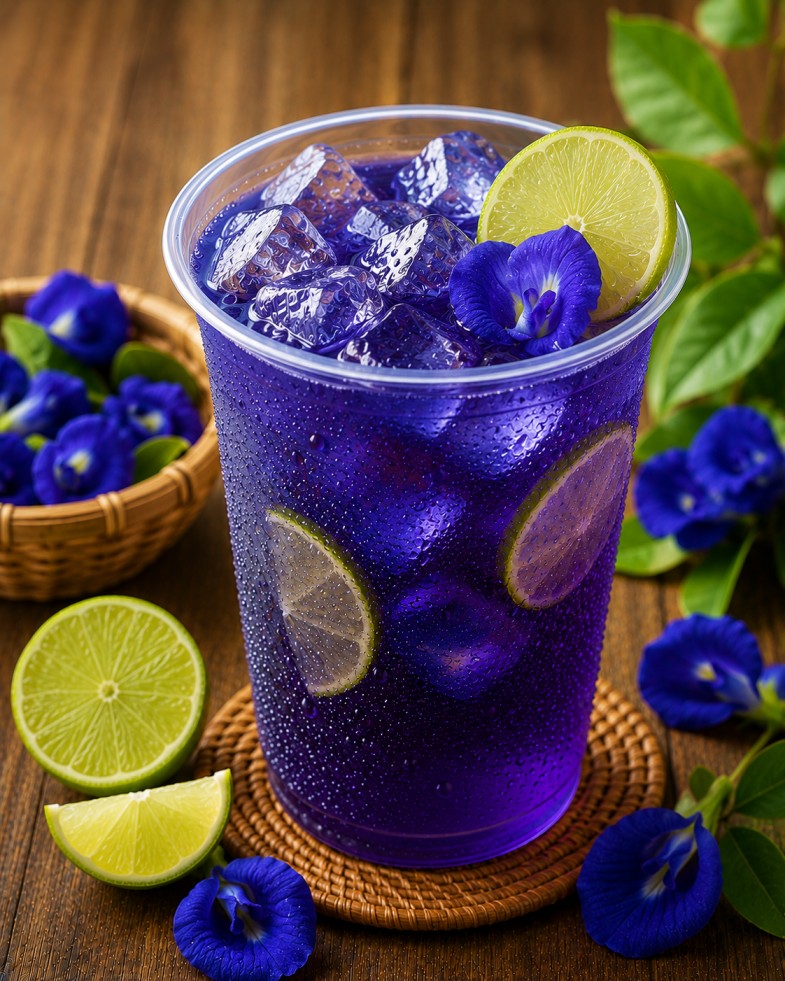 น้ำอัญชัน (Butterfly Pea Tea with Lime)