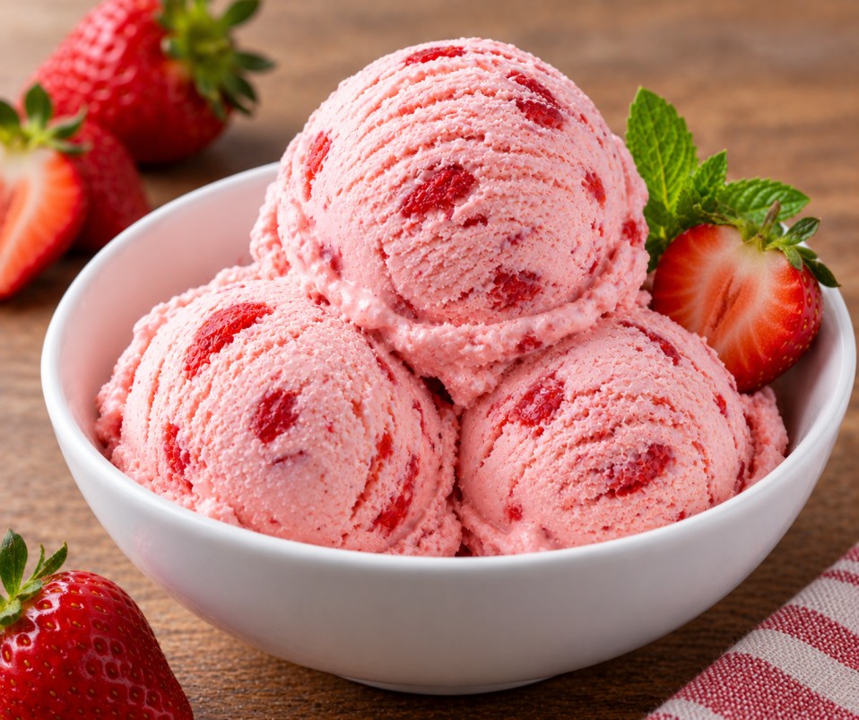 ไอศกรีมสตรอเบอร์รี่ (Strawberry Ice Cream)